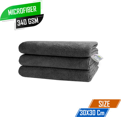 SOFTSPUN Microfiber Vehicle Washing  Cloth(Pack Of 3, 340 GSM)