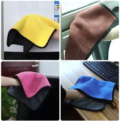 Armaan Pack of 5 Lint Free Dual Sided Vehicle, Glass & floor Cleaning Cloth MC3.588 Wet and Dry Microfiber Cleaning Cloth(5 Units)