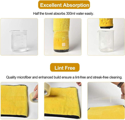 PRATYANG Microfiber Vehicle Washing  Cloth(Pack Of 3, 500 GSM)