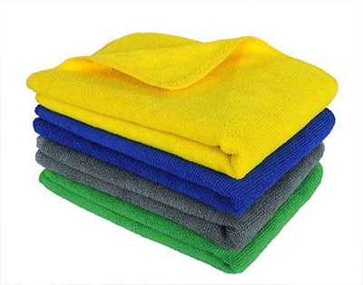 ABlue Clipper Microfiber Vehicle Washing  Chain Cleaner Brush(Pack Of 4, 250 GSM)
