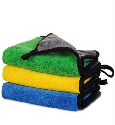 Naveeneha Microfiber Vehicle Washing  Cloth(Pack Of 3, 600 GSM)