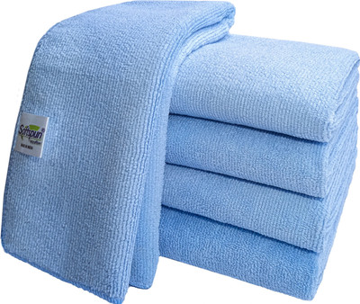 SOFTSPUN Microfiber Vehicle Washing  Cloth(Pack Of 5, 340 GSM)