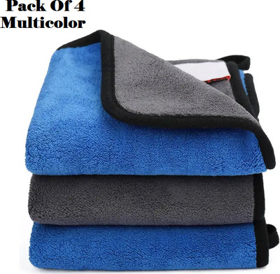 AirSoft Cotton, Microfiber Vehicle Washing  Cloth(Pack Of 4, 800 GSM)