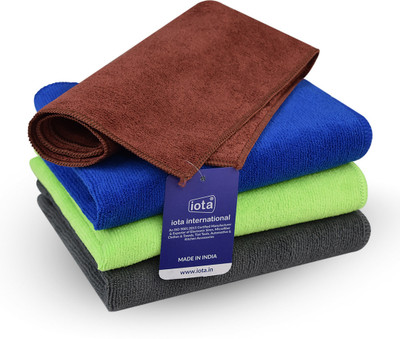 IOTA Microfiber Vehicle Washing  Cloth(Pack Of 4, 350 GSM)