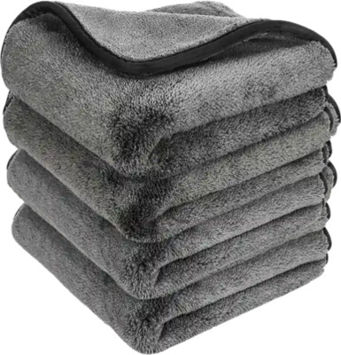 Cotton Bolls Textiles Microfiber Vehicle Washing  Cloth(Pack Of 4, 340 GSM)