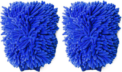 Lumous Microfiber Vehicle Washing  Hand Glove(Pack Of 2, 1700 GSM)