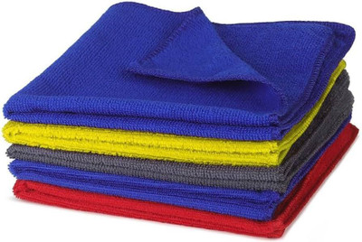 Kyara Care Microfiber Vehicle Washing  Cloth(Pack Of 6, 220 GSM)