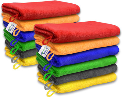 MAX Microfiber Vehicle Washing  Cloth(Pack Of 12, 350 GSM)