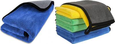 Sheen Microfiber Vehicle Washing  Cloth(Pack Of 7, 800 GSM)