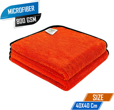 SOFTSPUN Microfiber Vehicle Washing  Cloth(Pack Of 2, 800 GSM)