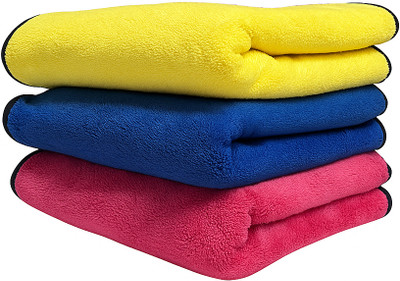 High Life Cotton, Polyester Vehicle Washing  Cloth(Pack Of 3, 500 GSM)