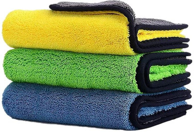 Shreeshayam Microfiber Vehicle Washing  Cloth(Pack Of 3, 800 GSM)
