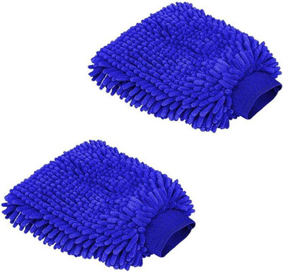 Zentrova Microfiber Vehicle Washing  Washing Mitt Hand Glove(Pack Of 2, 600 GSM)