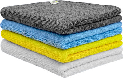 SOFTSPUN Microfiber Vehicle Washing  Cloth(Pack Of 4, 220 GSM)