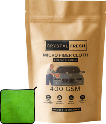CRYSTALFRESH Microfiber Vehicle Washing  Cloth(Pack Of 1, 400 GSM)
