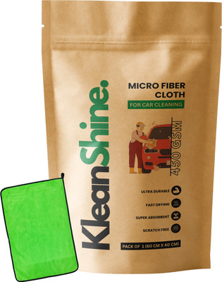 KleanShine Microfiber Vehicle Washing  Cloth(Pack Of 1, 450 GSM)