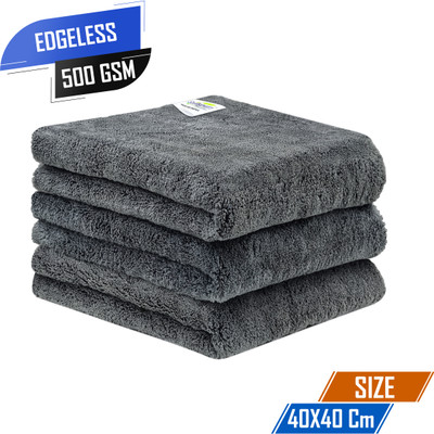 SOFTSPUN Microfiber Vehicle Washing  Cloth(Pack Of 3, 500 GSM)