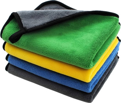 AUTOSITE Microfiber Vehicle Washing  Cloth(Pack Of 4, 800 GSM)