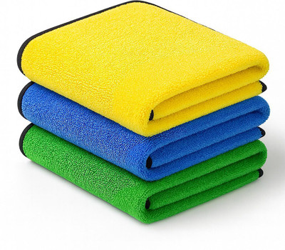 AUTOSITE Microfiber Vehicle Washing  Cloth(Pack Of 3, 800 GSM)