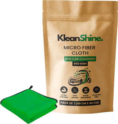 KleanShine Microfiber Vehicle Washing  Cloth(Pack Of 1, 450 GSM)