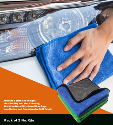 WASEF Fabric Vehicle Washing  Cloth(Pack Of 2, 300 GSM)