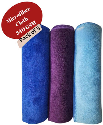 Amcare Microfiber Vehicle Washing  Cloth(Pack Of 3, 340 GSM)