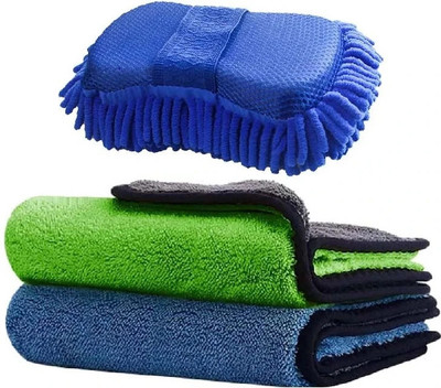 WINKCART Microfiber Vehicle Washing  Cloth(Pack Of 3, 600 GSM)