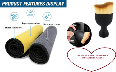 PITRADEV Microfiber Vehicle Washing  Cloth(Pack Of 4, 800 GSM)