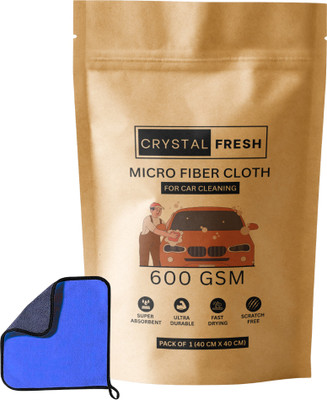 CRYSTALFRESH Microfiber Vehicle Washing  Cloth(Pack Of 1, 600 GSM)