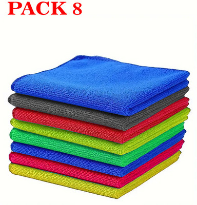 PROGIENCE Microfiber Vehicle Washing  Cloth(Pack Of 8, 250 GSM)
