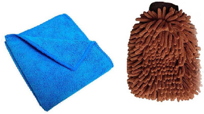 WINKCART Microfiber Vehicle Washing  Hand Glove(Pack Of 2)
