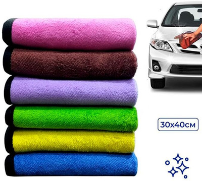 MEGAKLEEN Microfiber Vehicle Washing  Cloth(Pack Of 8, 600 GSM)