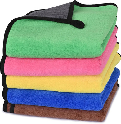 SHIVA Microfiber Vehicle Washing  Cloth(Pack Of 5, 600 GSM)