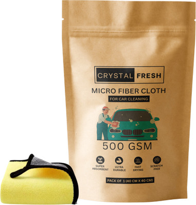CRYSTALFRESH Microfiber Vehicle Washing  Cloth(Pack Of 1, 500 GSM)