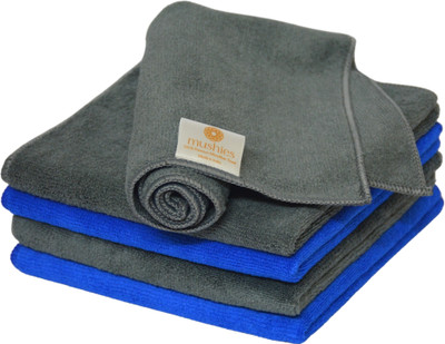 MUSHIES Microfiber Vehicle Washing  Cloth(Pack Of 5, 340 GSM)
