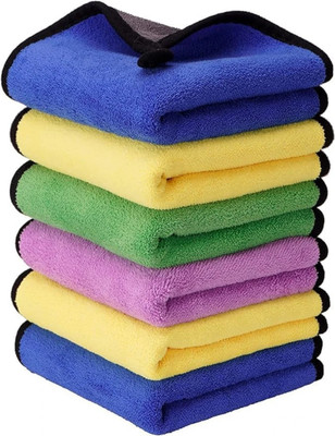 PROGIENCE Microfiber Vehicle Washing  Cloth(Pack Of 6, 800 GSM)