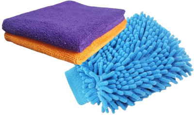 Amcare Microfiber Vehicle Washing  Cloth(Pack Of 3, 340 GSM)