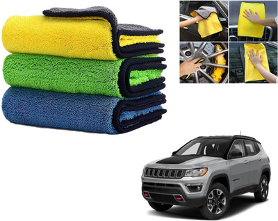 ROYAL AUTO MART Microfiber Vehicle Washing  Cloth(Pack Of 3, 800 GSM)