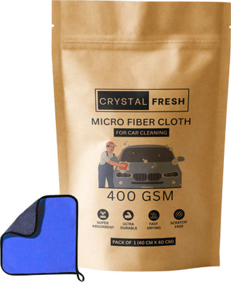 CRYSTALFRESH Microfiber Vehicle Washing  Cloth(Pack Of 1, 400 GSM)