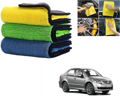 ROYAL AUTO MART Microfiber Vehicle Washing  Cloth(Pack Of 3, 800 GSM)