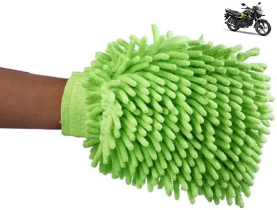 QinPin Microfiber Vehicle Washing  Hand Glove(Pack Of 1, 100 GSM)