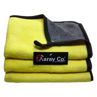 AARAV CO. Microfiber Vehicle Washing  Cloth(Pack Of 3, 500 GSM)