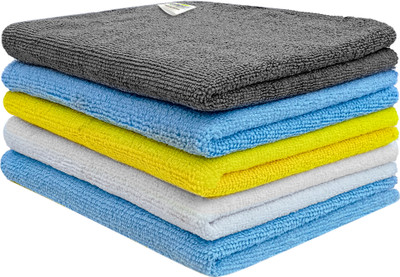 SOFTSPUN Microfiber Vehicle Washing  Cloth(Pack Of 5, 220 GSM)