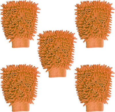 TruVeli Microfiber Vehicle Washing  Hand Glove(Pack Of 5)