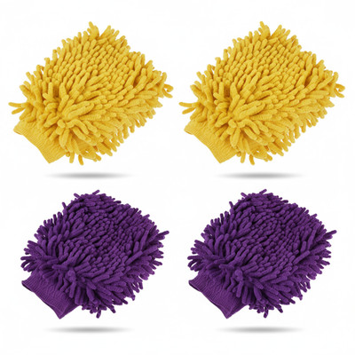 Sivayaa Microfiber Vehicle Washing  Washing Mitt Hand Glove(Pack Of 4)