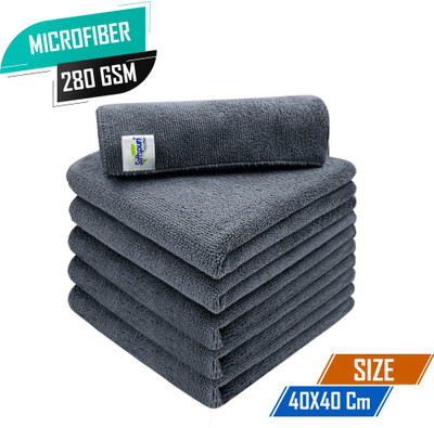 SOFTSPUN Microfiber Vehicle Washing  Cloth(Pack Of 6)