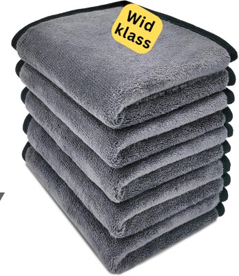 WIDKLASS Microfiber Vehicle Washing  Cloth(Pack Of 5, 350 GSM)