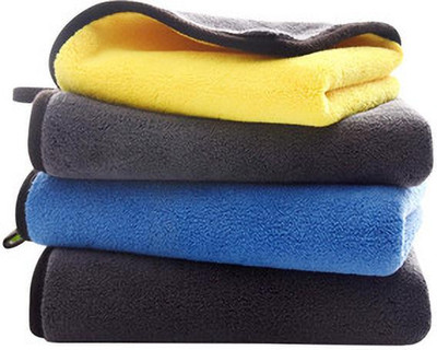 Hoodinter Microfiber Vehicle Washing  Cloth(Pack Of 4, 500 GSM)