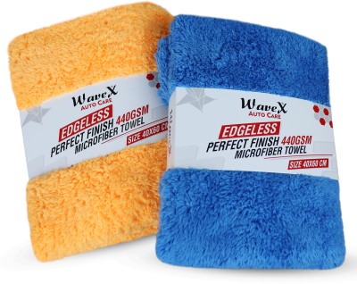 Wavex Microfiber Vehicle Washing  Cloth(Pack Of 2, 440 GSM)