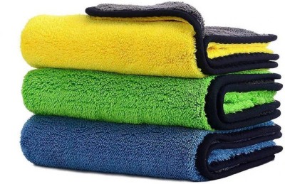 CarCARE Microfiber Vehicle Washing  Cloth(Pack Of 3, 800 GSM)